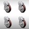 Service Caster 5 Inch SS Maroon Polyurethane Wheel Swivel Bolt Hole Caster Set with Brake SCC SCC-SSBH20S514-PPUB-MRN-TLB-4 - alternate 1